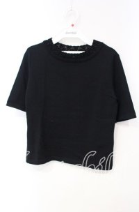 TOMATSU / スリーブ編みニットソー 38 ブラック O-25-10-06-062-LO-TO-IG-ZT379