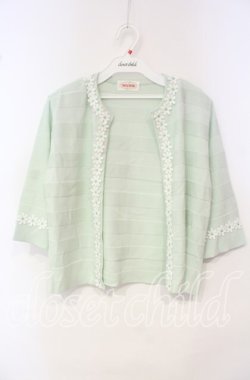 画像1: TOMATSU / マーガレットフラワーボレロ  ミント O-25-10-06-063-LO-TO-IG-OS