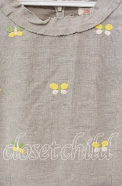 画像2: TOMATSU / 蝶刺繍リネンジャンパースカート 38 ベージュ O-25-10-06-064-LO-OP-IG-OS