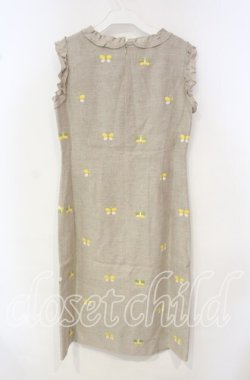 画像3: TOMATSU / 蝶刺繍リネンジャンパースカート 38 ベージュ O-25-10-06-064-LO-OP-IG-OS