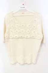 TOMATSU / ローズモチーフニット  アイボリー O-25-10-06-066-LO-TO-IG-ZT379