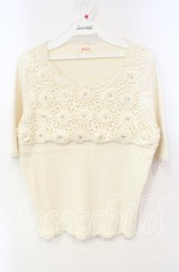 TOMATSU / ローズモチーフニット  アイボリー O-25-10-06-066-LO-TO-IG-ZT379