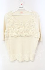 画像1: 【SALE】TOMATSU / ローズモチーフニット  アイボリー O-25-10-06-066-LO-TO-IG-ZT379 (1)