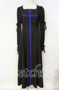 Moi-meme-Moitie / 【通販限定】2024 Winter Special Set ロングワンピース+パニエ  ブラック×ブルー O-25-10-06-006-MO-OP-OW-OS