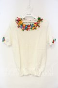 TOMATSU / トロピカルモチーフサマーニット  アイボリー×マルチ O-25-10-06-067-LO-TO-IG-OS