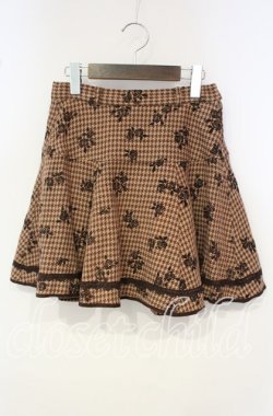 画像1: LIZ LISA / 千鳥薔薇柄スカート M ブラウン O-25-10-06-072-LO-SK-OW-OS