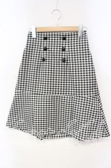 Fi.n.t / ダブル釦裾プリーツ切替ミニスカート F クロ O-25-10-06-074-CA-SK-OW-ZT105