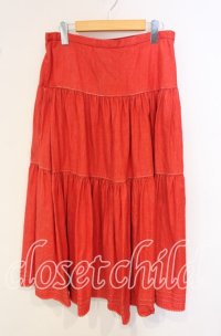 PINK HOUSE / 裾テープデニムスカート【お直しあり】  アカ O-25-10-06-086-LO-SK-IG-ZT015