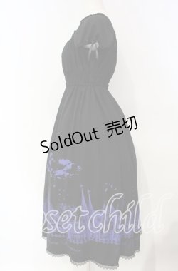 画像4: Moi-meme-Moitie / サイレントムーンワンピース（ミディアム丈）  ブラック×ブルー O-25-10-06-007-MO-OP-OW-OS