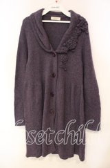 INGEBORG / モチーフカラーニットカーディガン 11 パープル O-25-10-06-093-LO-TO-IG-ZT403