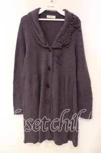 INGEBORG / モチーフカラーニットカーディガン 11 パープル O-25-10-06-093-LO-TO-IG-ZT403