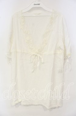 画像1: INGEBORG / レースモチーフ使いプルブラウス 11 シロ O-25-10-06-094-LO-BL-IG-OS