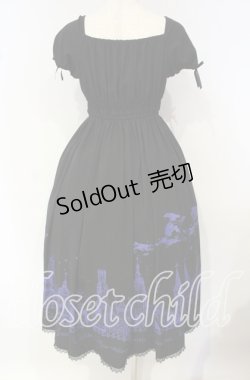 画像5: Moi-meme-Moitie / サイレントムーンワンピース（ミディアム丈）  ブラック×ブルー O-25-10-06-007-MO-OP-OW-OS