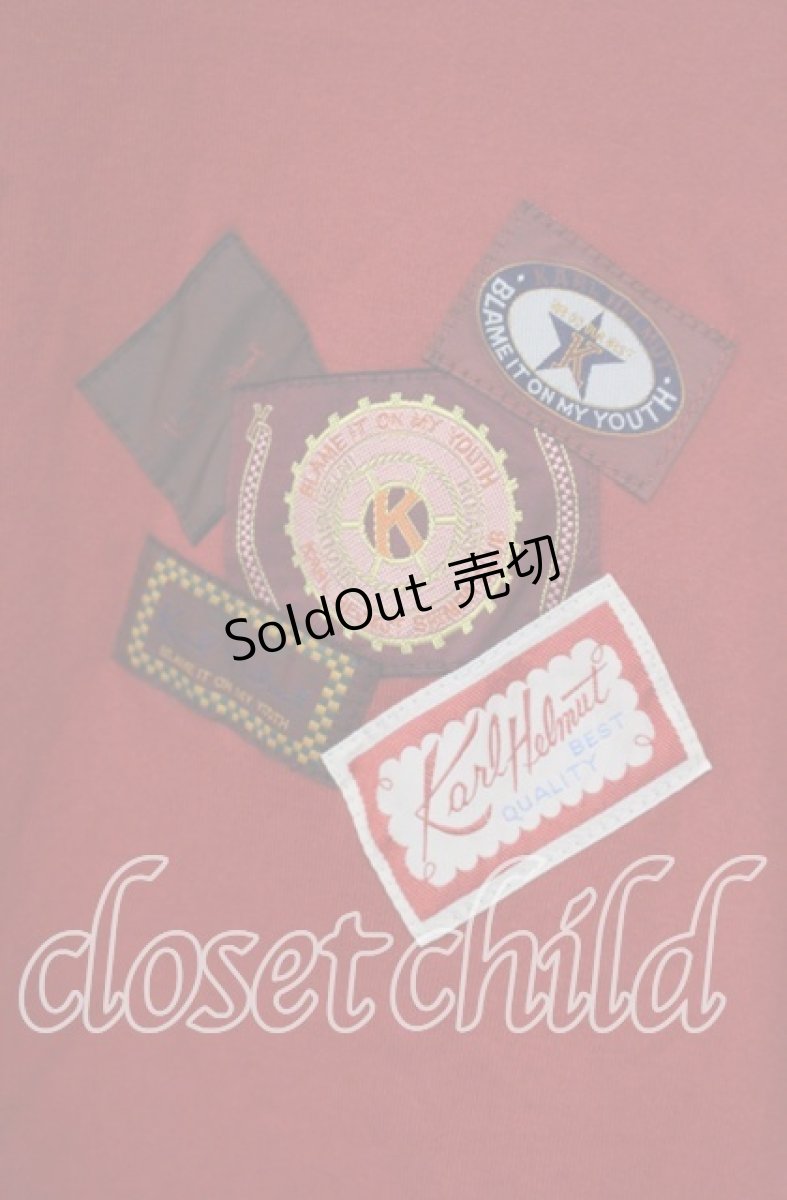 画像2: 【SALE】Karl Helmut / パッチTシャツ  アカ O-25-10-06-096-EL-TS-IG-ZT379 (2)