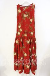 PINK HOUSE / うさぎマーガレットジャンパースカート  アカ O-25-10-06-099-LO-OP-IG-OS