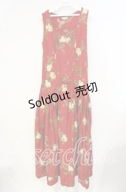 画像1: PINK HOUSE / うさぎマーガレットジャンパースカート  アカ O-25-10-06-099-LO-OP-IG-OS