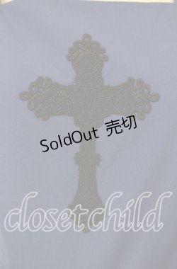 画像2: Moi-meme-Moitie / バイカラー十字架アップリケジャンパースカート 9号 ブラック×ブルー O-25-10-06-008-MO-OP-OW-OS