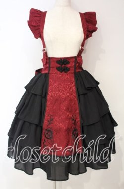 画像1: axes femme kawaii / 牡丹刺繍チャイナスカート M ワイン O-25-10-06-015-AX-SK-OW-OS