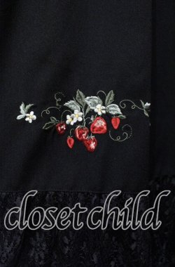画像2: axes femme POETIQUE / ストロベリー刺繍ワンピース M クロ O-25-10-06-023-AX-OP-OW-OS