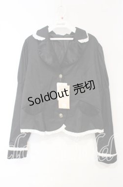 画像1: Eri Aino's collaboration / ツイル*ベロアジャケット 3L クロ×シロ O-25-10-06-025-LO-JA-OW-OS