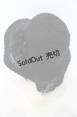 画像3: 【SALE】axes femme / お花コサージュ付レースハット 57.5ｃｍ クロ O-25-10-10-038-AX-AC-OW-ZT-K011