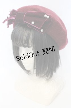 画像1: m petit by misako / TT*AMリボンBベレー 57.5ｃｍ ワイン O-25-10-10-039-LO-AC-OW-ZT-K011