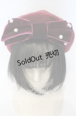 画像2: m petit by misako / TT*AMリボンBベレー 57.5ｃｍ ワイン O-25-10-10-039-LO-AC-OW-ZT-K011