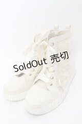 axes femme / レースハイカットスニーカー S キナリ O-25-10-10-042-AX-SH-OW-ZT-K003
