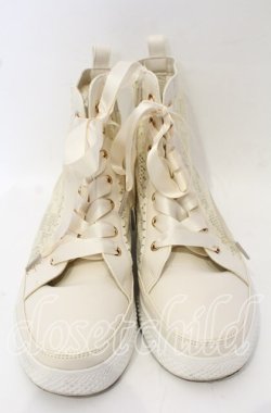 画像2: axes femme / レースハイカットスニーカー S キナリ O-25-10-10-042-AX-SH-OW-OS