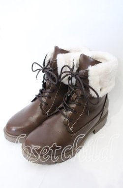 画像1: axes femme / 配色ファースノーブーツ M ブラウン O-25-10-10-043-AX-SH-OW-OS