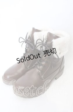 画像1: axes femme / 配色ファースノーブーツ M ブラウン O-25-10-10-043-AX-SH-OW-ZT-K003