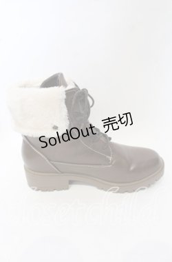 画像6: axes femme / 配色ファースノーブーツ M ブラウン O-25-10-10-043-AX-SH-OW-ZT-K003