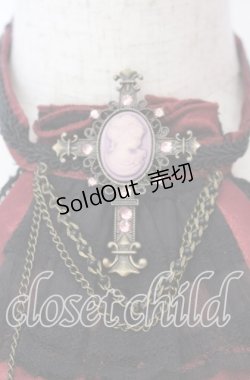 画像2: Ozz oneste / 薔薇シリーズジャボタイ  ワイン×ブラック O-25-10-10-047-OO-AC-IG-OS