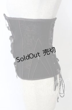 画像3: Ozz Croce / レースアップ刺繍入りコルセット  ブラック×ブラウン O-25-10-10-048-OO-TO-IG-OS