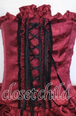 画像2: ATELIER PIERROT / バッスルコルセットドレス  ワイン O-25-10-10-051-EL-SK-IG-OS