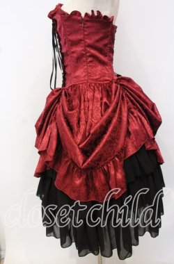 画像3: ATELIER PIERROT / バッスルコルセットドレス  ワイン O-25-10-10-051-EL-SK-IG-OS