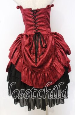 画像4: ATELIER PIERROT / バッスルコルセットドレス  ワイン O-25-10-10-051-EL-SK-IG-OS