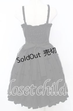 画像5: Moi-meme-Moitie / 十字架フロッキー編み上げジャンパースカート  ブラック×ブラック O-25-10-10-055-MO-OP-IG-OS