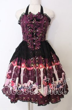 画像1: metamorphose / Masquerade Ladyジャンパースカート  ヴェルヴェットワイン O-25-10-10-057-ME-OP-IG-OS