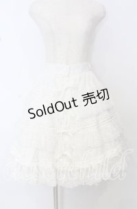 metamorphose / 総レースティアードリボンスカート  シロ O-25-10-10-061-ME-SK-OW-OS