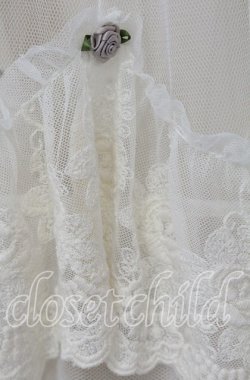 画像2: axes femme / ローズ付ドレープチュールスカート  アイボリー O-25-10-10-064-AX-SK-IG-OS