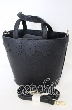 画像1: m petit by misako / AMスカラップ2WAYバッグ  クロ O-25-10-10-010-LO-BG-IG-OS