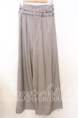 画像1: axes femme / ダブルベルトパンツ  グレー O-25-10-10-075-AX-PA-IG-OS