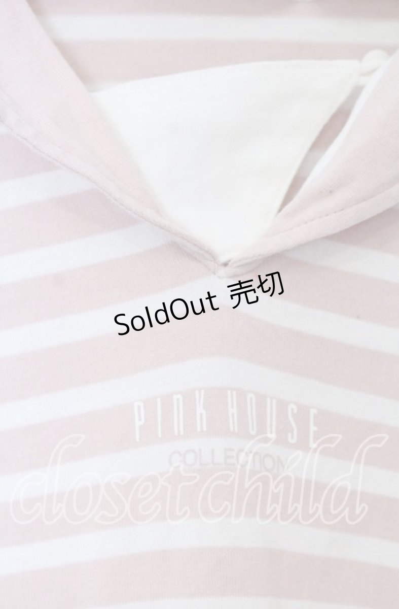 画像2: 【SALE】PINK HOUSE / ボーダーセーラーTシャツ  ピンク O-25-10-10-077-LO-TO-IG-ZT43 (2)