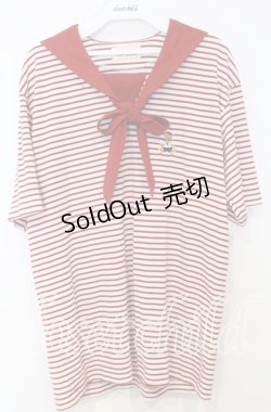画像1: PINK HOUSE / ボーダーセーラーカットチュニック  アカ×シロ O-25-10-10-085-LO-TO-IG-OS