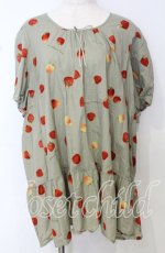 画像1: 【SALE】PINK HOUSE / 苺プリントブラウスチュニック【お直しあり】  グリーン O-25-10-10-088-LO-BL-IG-ZT403 (1)