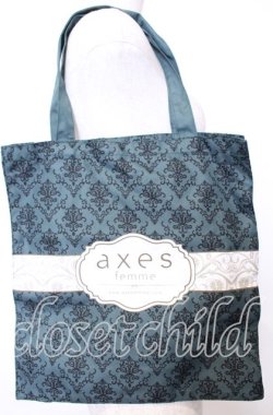 画像1: axes femme / フラワーパネル柄トートバッグ  グリーン O-25-10-10-013-AX-BG-IG-OS
