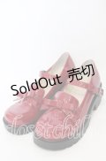 axes femme / リボン付ローファーパンプス L アカ O-25-10-10-014-AX-SH-IG-ZT-K003