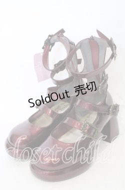 画像1: Chalmiere / 4連バックルパンプス S ワイン O-25-10-10-015-LO-SH-IG-OS