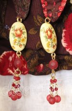 画像2: 【SALE】KETTY / チャーム付き花柄バッグ  ブラウン O-25-10-10-002-EL-BG-IG-ZTK012 (2)